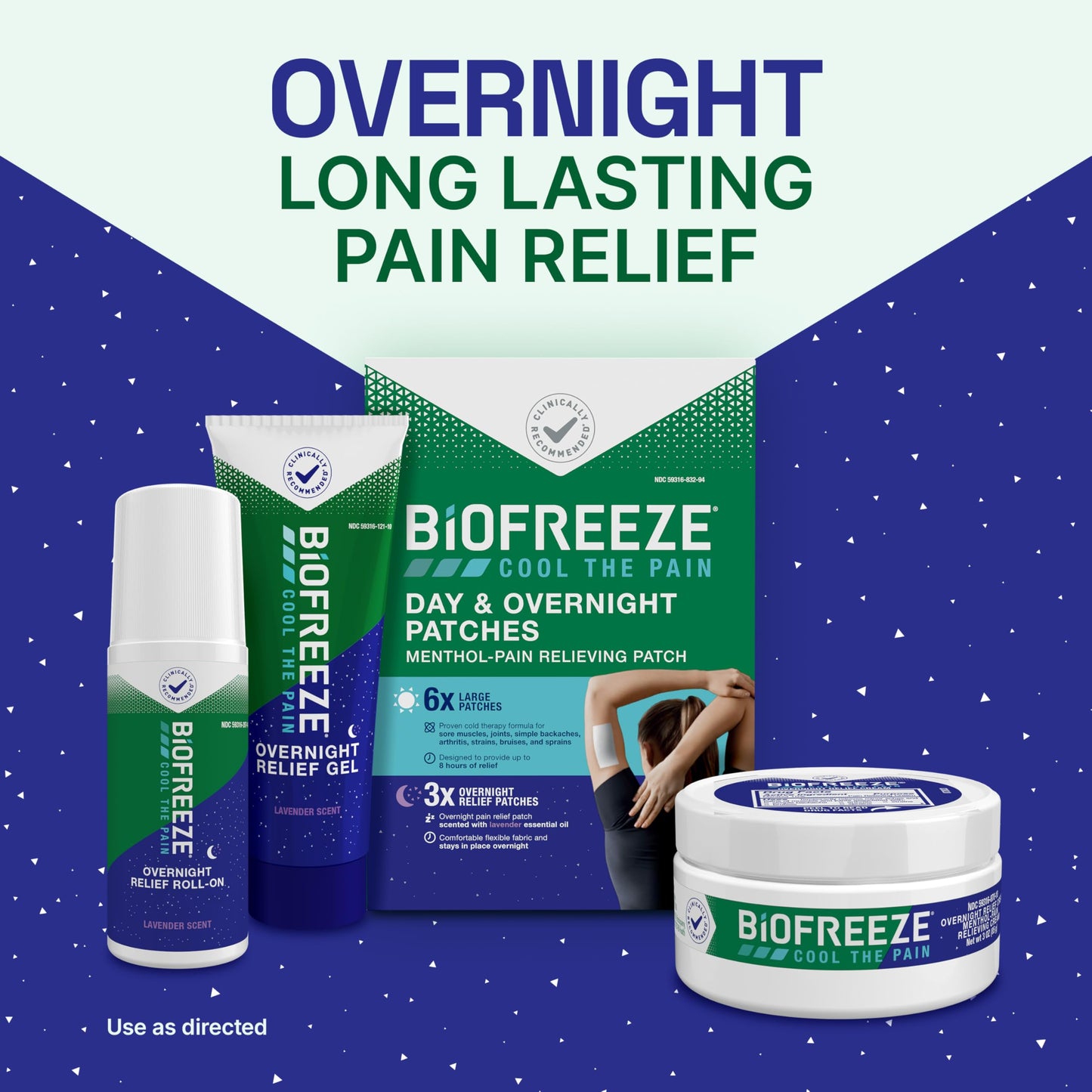 Biofreeze Day & Overnight Pain Relief Patches, Menthol Pain Patches for Arthritis & Muscle Pain Relief, Comfortable & Flexible Fabric Stays in Place, 9 Patches (6 Day, 3 Night) BiofreezeBuy Supplements Australia