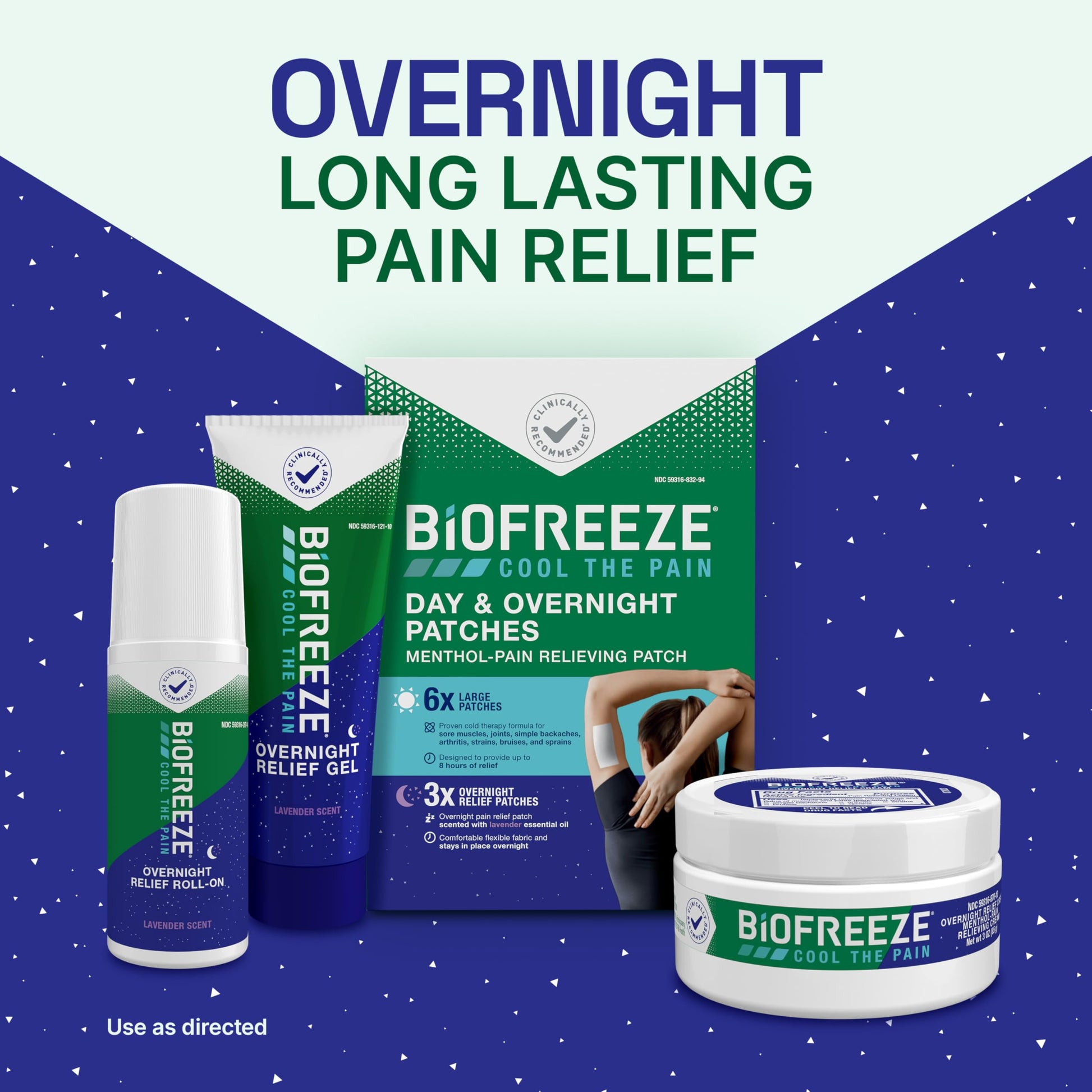 Biofreeze Day & Overnight Pain Relief Patches, Menthol Pain Patches for Arthritis & Muscle Pain Relief, Comfortable & Flexible Fabric Stays in Place, 9 Patches (6 Day, 3 Night) BiofreezeBuy Supplements Australia