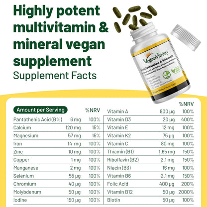Vegan Vitality Immunity Booster Bundle 6 Months - Vegan Multivitamins and Vegan Omega 3 Algae Oil. High Strength Plant Based Formula for Immunity Vegan VitalityBuy Supplements Australia