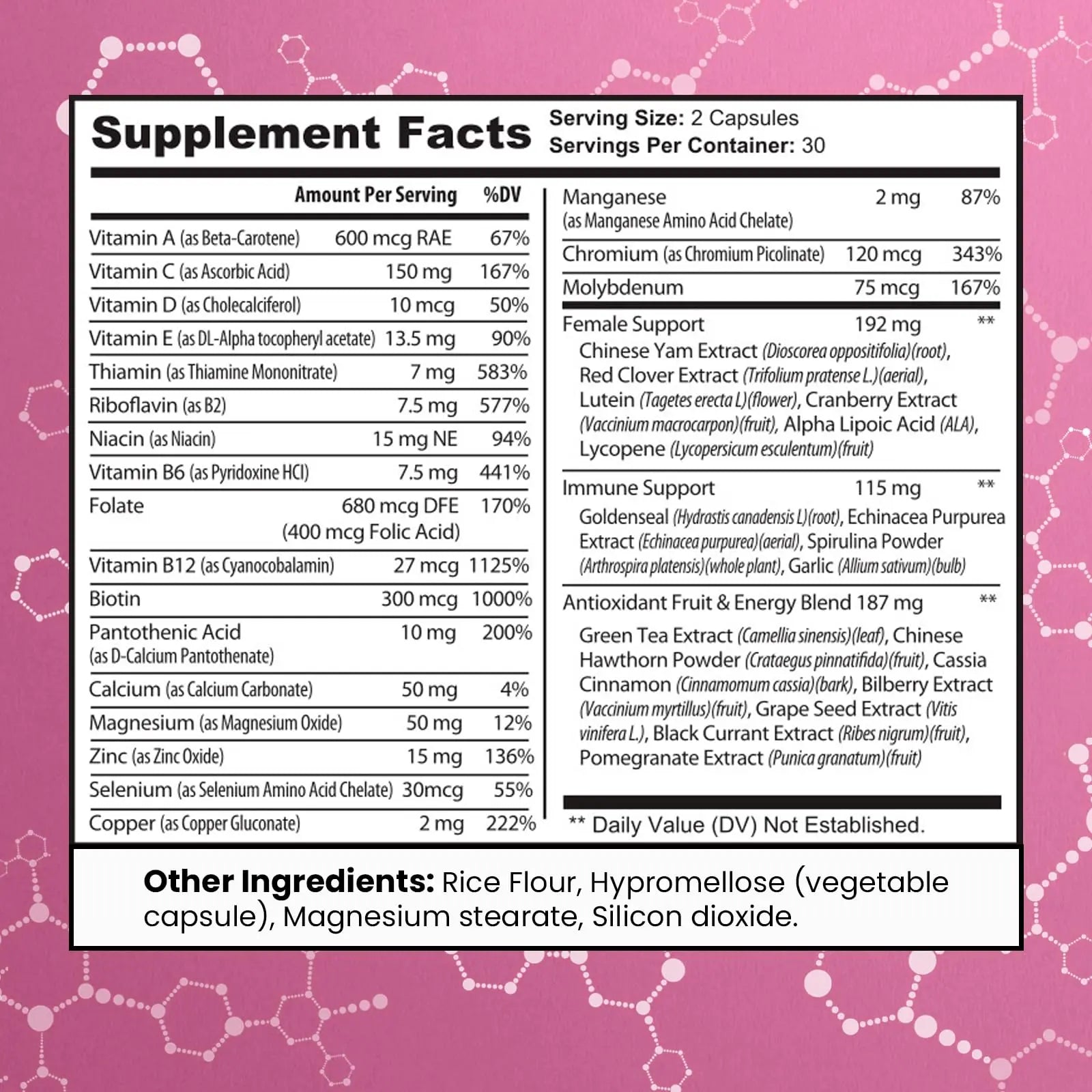 Women's Multivitamin – Complete Multivitamin for Women 50+ with Essential Vitamins A, B, C, D, E, Calcium & Iron – Supports Energy MAX FIT