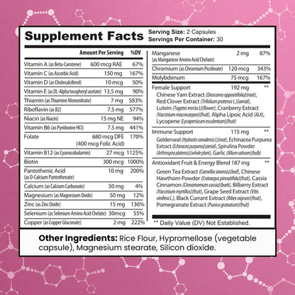 Women's Multivitamin – Complete Multivitamin for Women 50+ with Essential Vitamins A, B, C, D, E, Calcium & Iron – Supports Energy MAX FIT