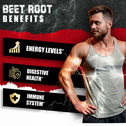 Beet Root Capsules - Green Tea, Red Spinach, Ginseng, Black Pepper - 90 Count - Supports Digestive, Immune System, Energy Levels - 3 Month Supply BMVINVOLBuy Supplements Australia