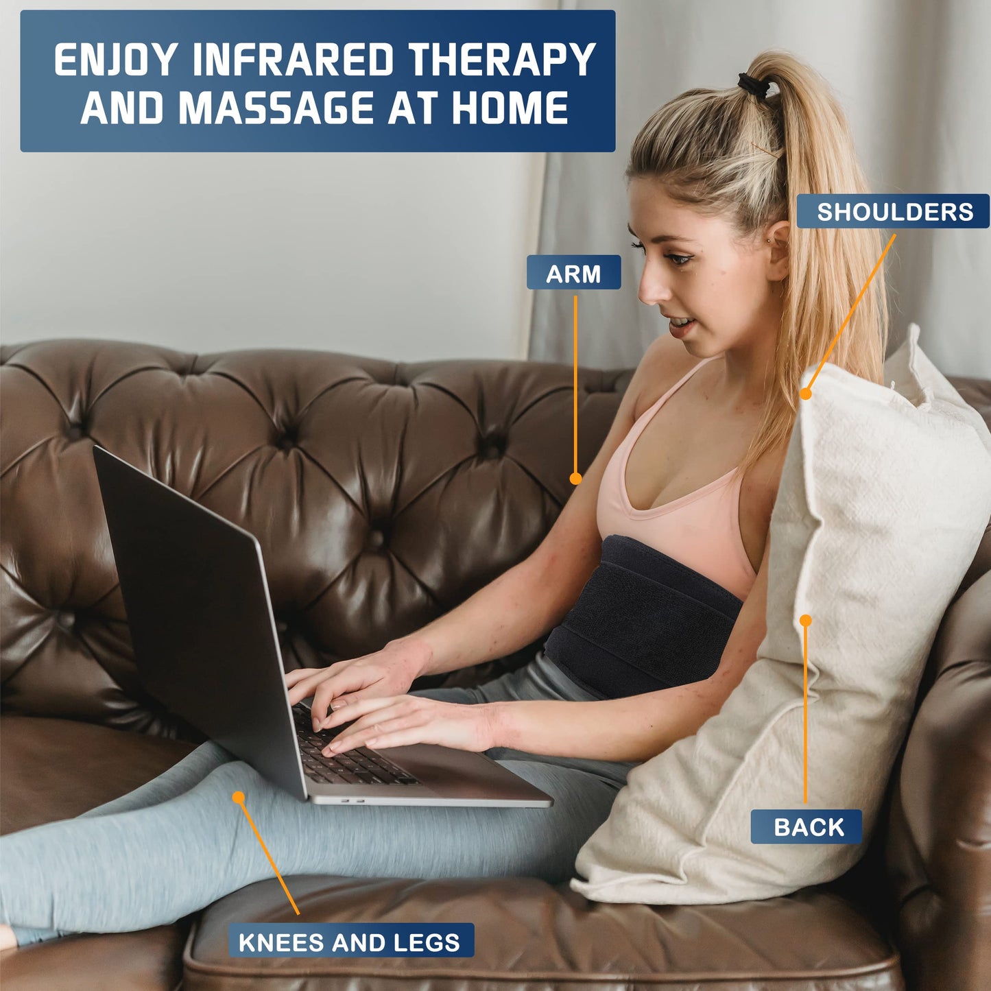 Infrared Red Light Therapy Belt:LED Lamp Vibration Near Body Pain Relief Device Wrap Red FellibayBuy Supplements Australia