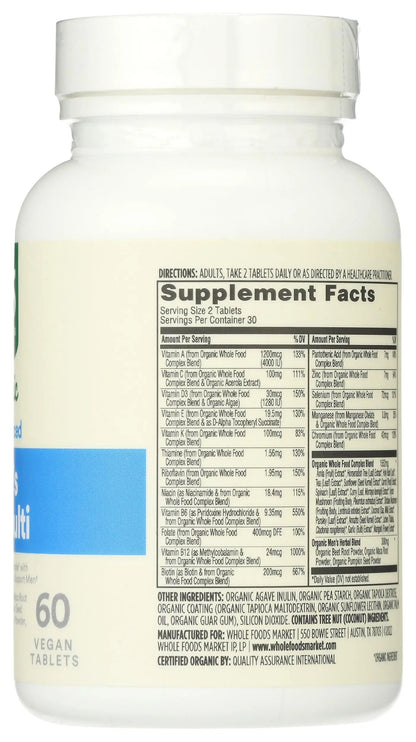 365 by Whole Foods Market, Vitamin Multi Mens Food Cultured 40 Plus, 60 Count 365 by Whole Foods Market
