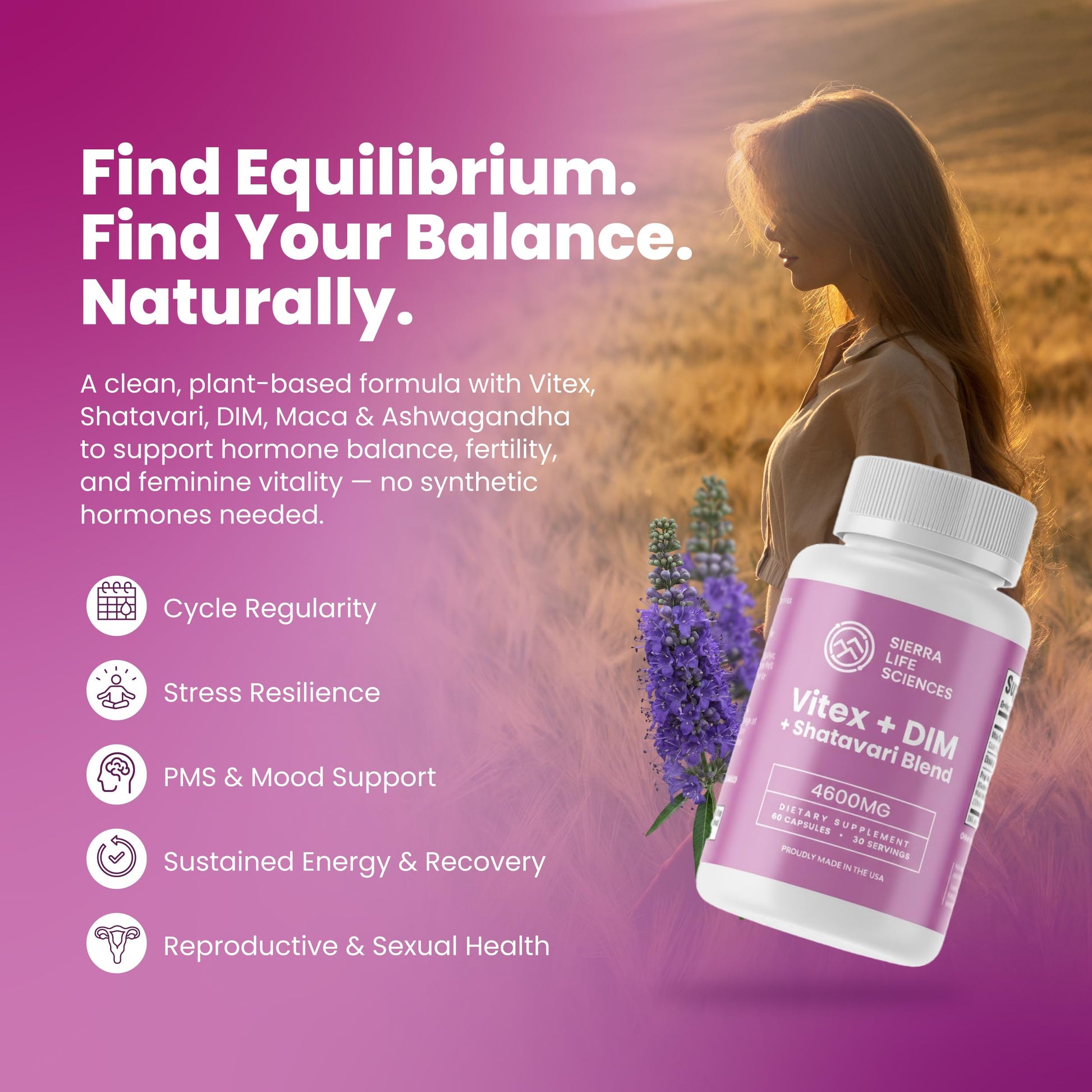 SIERRA LIFE SCIENCES Hormonal Balance Blend for Women – Vitex, DIM, Shatavari + Adaptogenic Support – Menstrual & Menopause Relief – Vegan, Clean-Label Formula – 4600mg – (Pack of 3) SIERRA LIFE SCIENCESBuy Supplements Australia