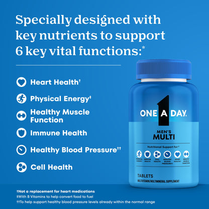 One A Day Multivitamin for Men - Daily Mens Multivitamins with Vitamin D, Zinc, Folic Acid, and B Vitamins, Physical Energy Support, 200 Count