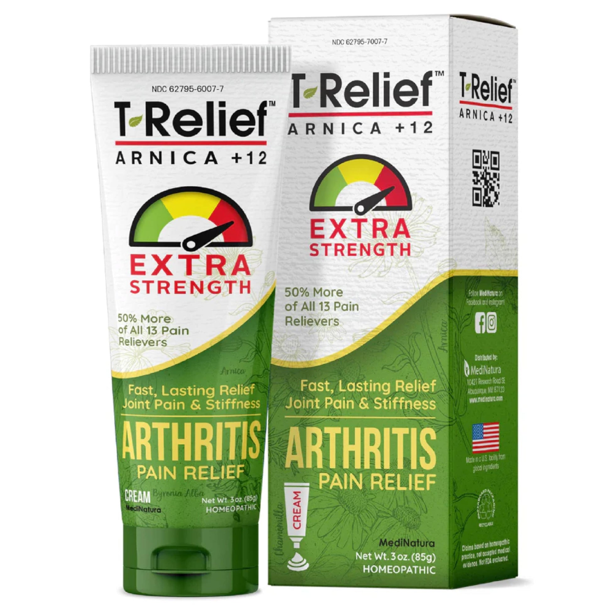 T-Relief Extra Strength Arthritis Cream Arnica +12 Pain Relieving Natural Medicines Help Soothe Soreness Stiffness Aches & Pains in Joints Naturally - 3 oz MediNaturaBuy Supplements Australia