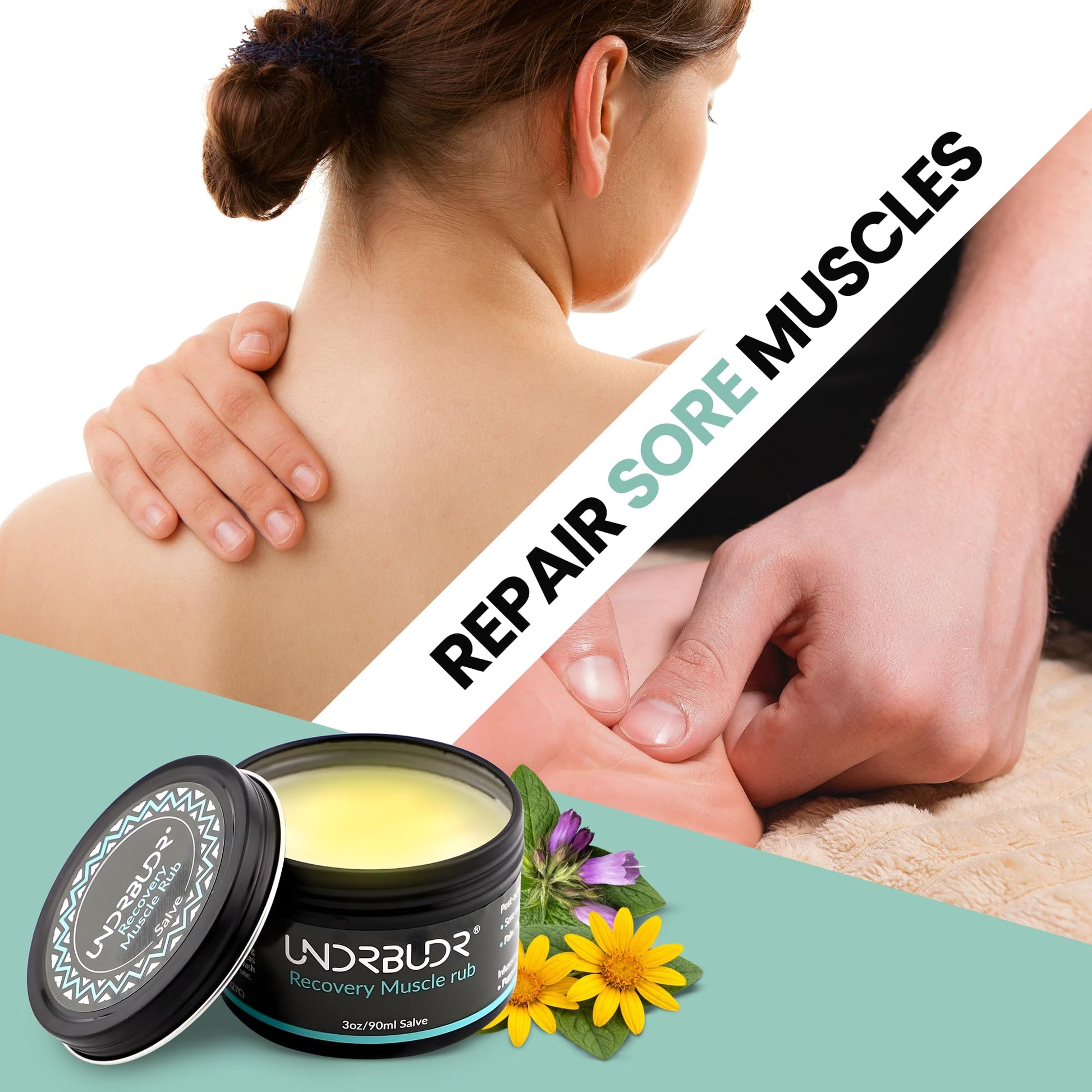 UNDRBUDR Post-Activity Recovery Muscle Rub Salve with Arnica, Comfrey & Essential Oils- Balm for Muscle Soreness, Joint Discomfort & Post-Workout Recovery, Natural Formula for Active Lifestyles (3 oz) UNDRBUDRBuy Supplements Australia