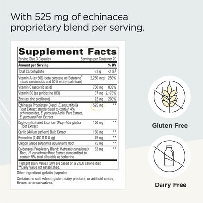 Integrative Therapeutics EHB - Immune Support Supplement with Vitamins A, C & B6* - Mineral Support with Zinc - Dairy-Free & Gluten-Free - 60 Capsules (20 Servings) Integrative TherapeuticsBuy Supplements Australia