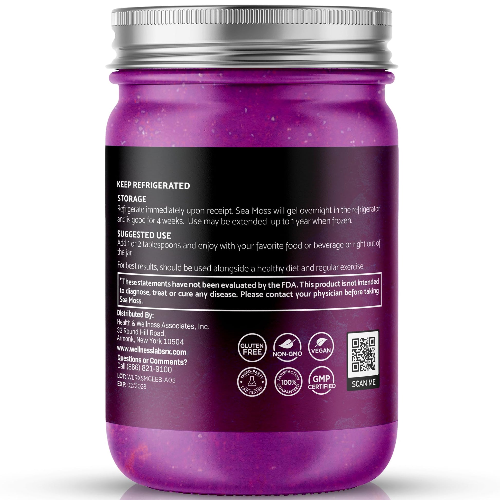 WELLNESS LABSRX Irish Sea Moss Gel Raw - Wildcrafted Superfood Seamoss Gel - Elderberry Flavor, Vitamin and Mineral-Rich from Pristine Caribbean Waters, Immune and Digestive Health Support - 10 oz. WELLNESS LABSRXBuy Supplements Australia