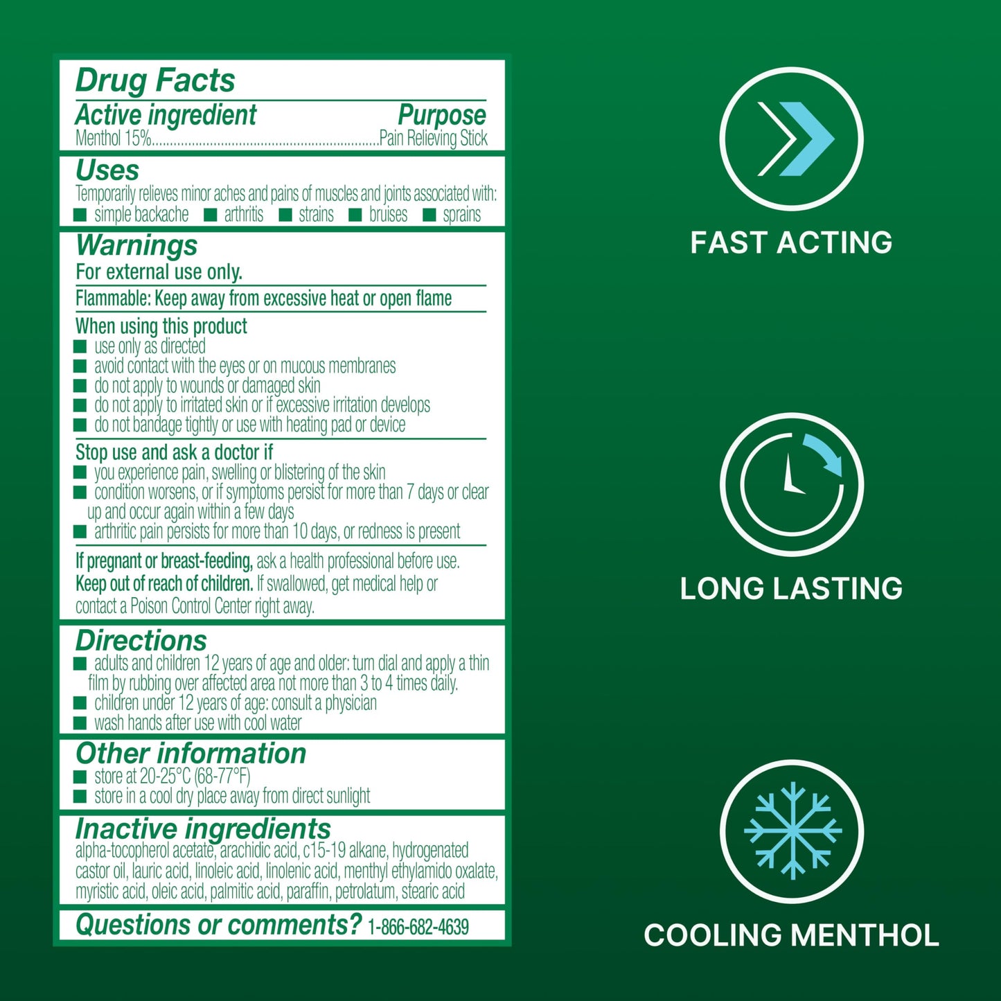 Biofreeze Dry Stick, Mess-Free Relief for Neck, Shoulder, Knee, Hip, Hand & Joint, Cooling Menthol Pain Relief Stick, Up to 100 Uses BiofreezeBuy Supplements Australia