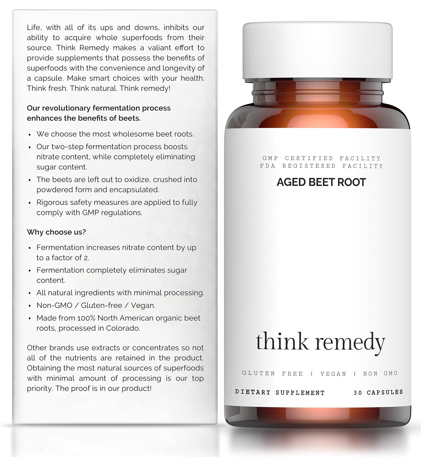 Think Remedy Aged Beet Root Capsules - Beet Pills for Stamina - Organic Beet Root Powder Think RemedyBuy Supplements Australia