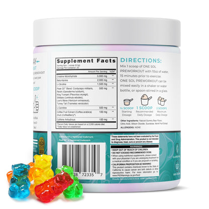 One Sol Pre-Workout for Women, Enhanced Pump & Focus, No Jitters Or Crash, Natural One SolBuy Supplements Australia