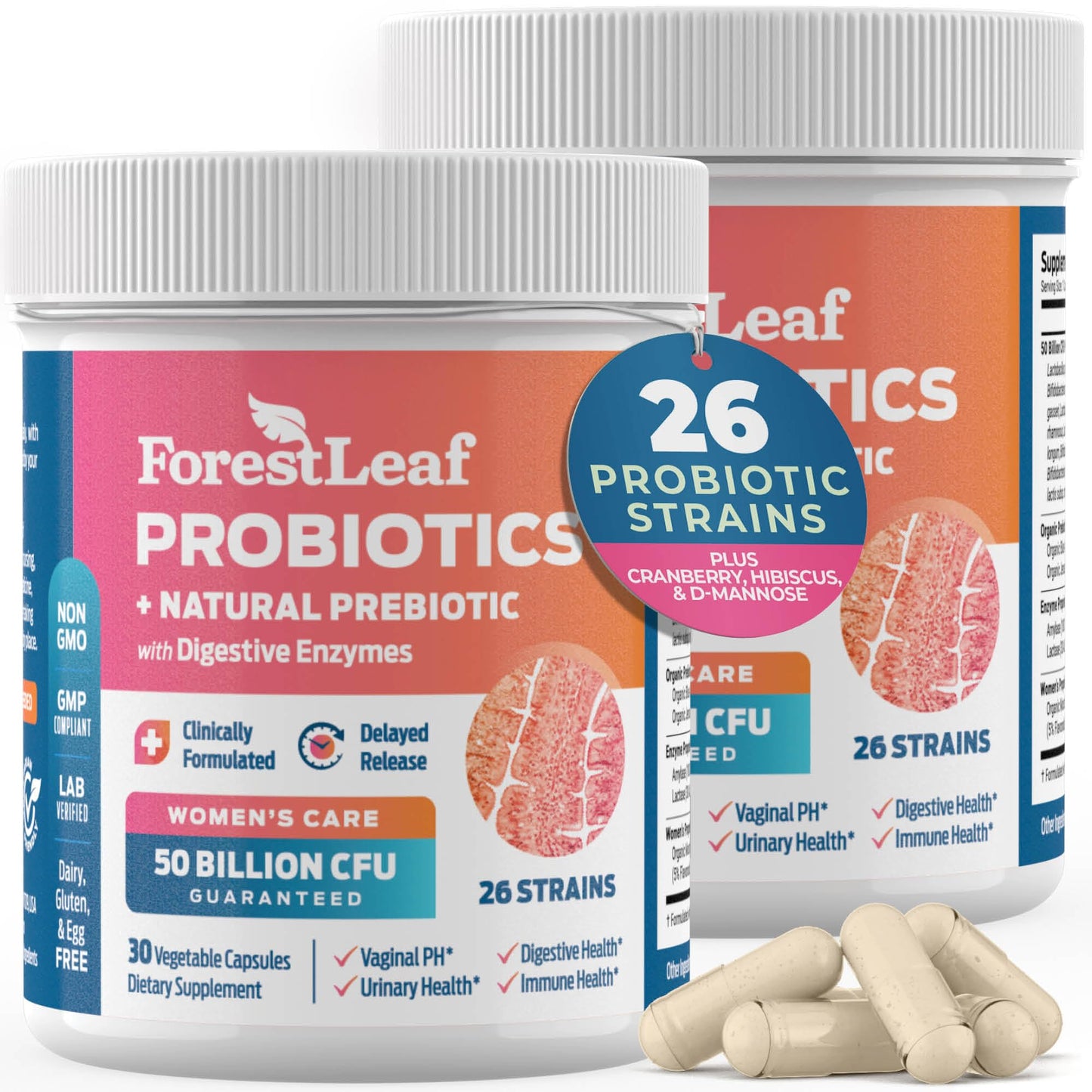 ForestLeaf Womens Probiotic 50 Billion CFU with Organic Prebiotics, Digestive Enzymes ForestLeafBuy Supplements Australia