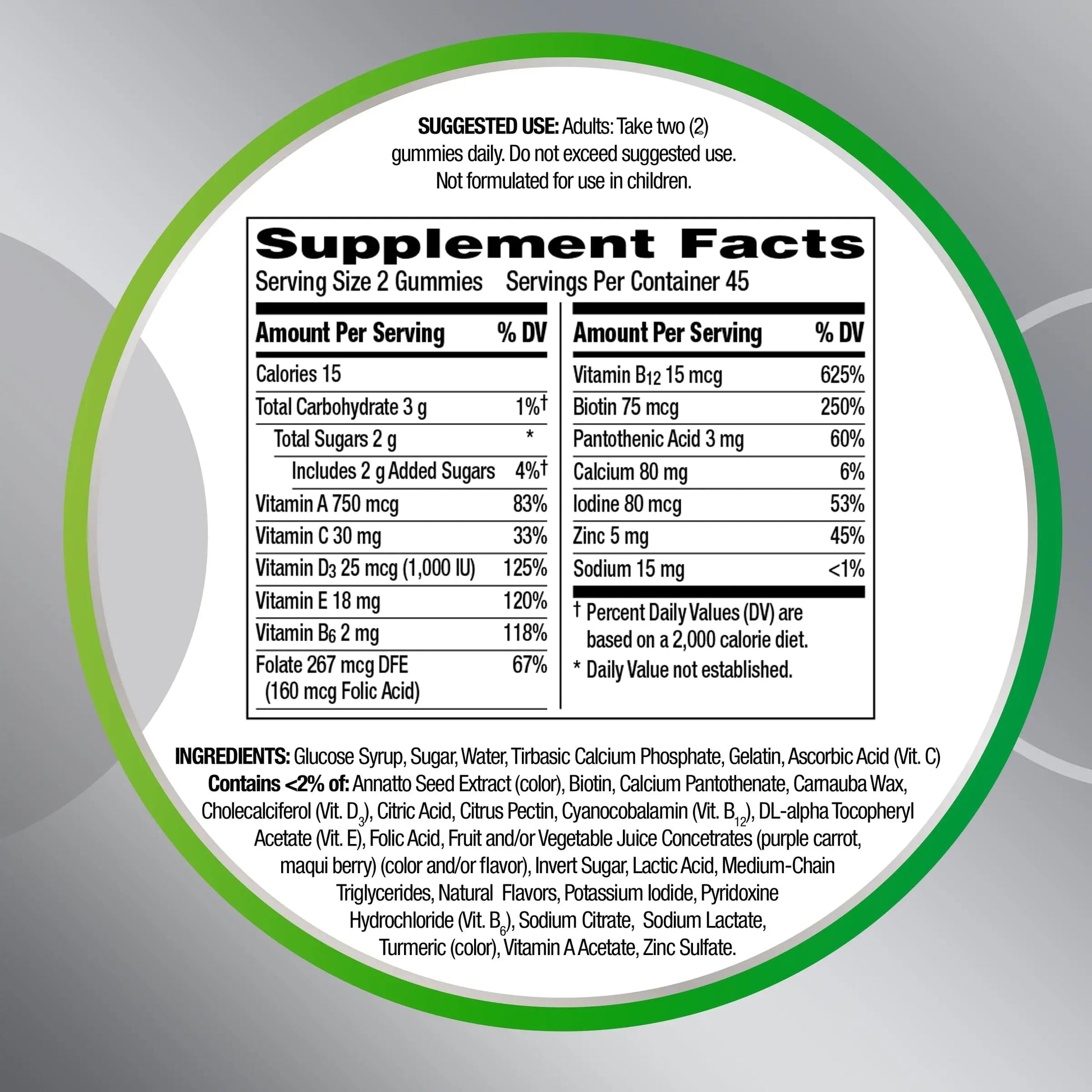 Centrum MultiGummies Gummy Multivitamin for Adults 50 Plus, Multivitamin/Multimineral Supplement with Calcium Centrum