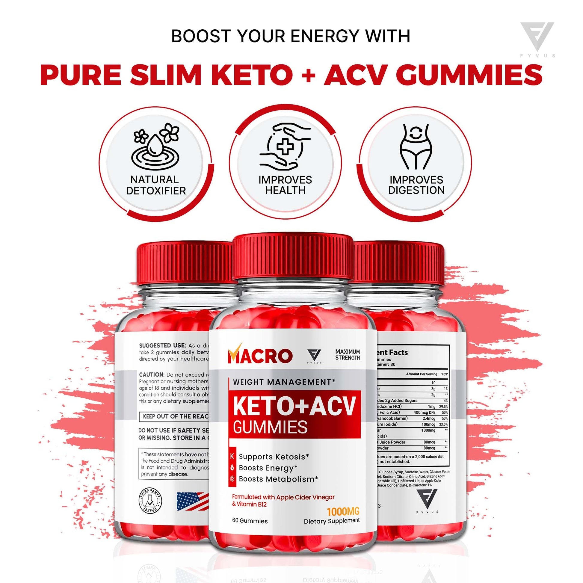 Macro Keto ACV Gummies Advanced Apple Cider Vinegar Vitamin Supplement FyvusBuy Supplements Australia