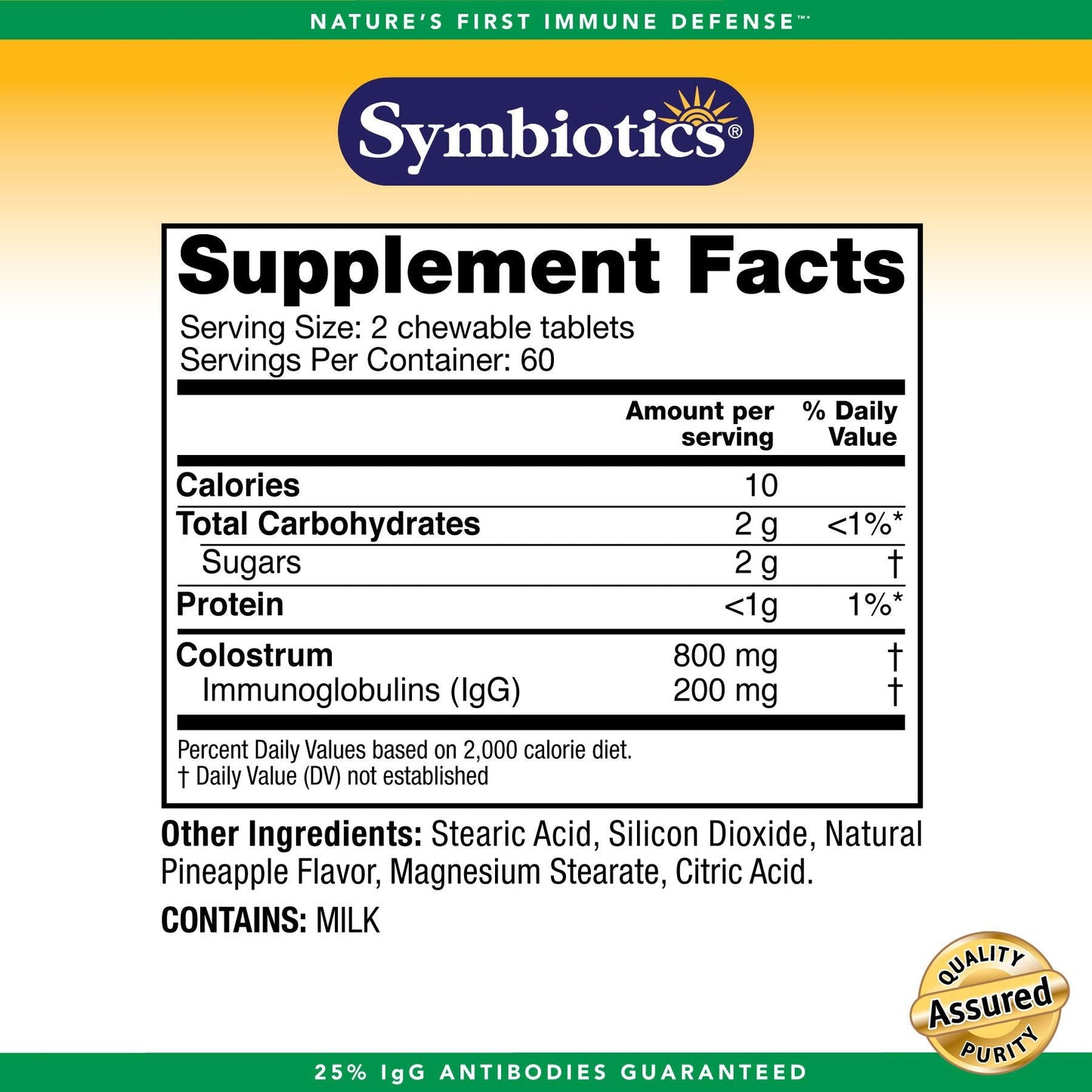 Symbiotics Immunity Support Colostrum Plus Chewables (Pineapple) SymbioticsBuy Supplements Australia