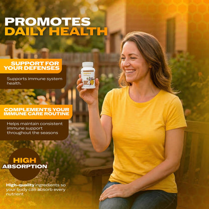 Only Nutri Labs Bee Propolis Dietary Supplement, with Elderberry, Echinacea, Vitamin C and Beta Glucans - Daily Wellness Capsules for Adults (60 Count) Only Nutri LabsBuy Supplements Australia