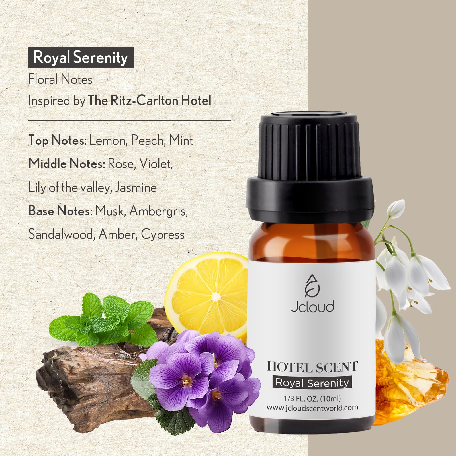 JCLOUD Royal Serenity Essential Oil Inspired by Ritz-Carlton Hotel | Hotel Collection - Pure Aromatherapy JCLOUDBuy Supplements Australia