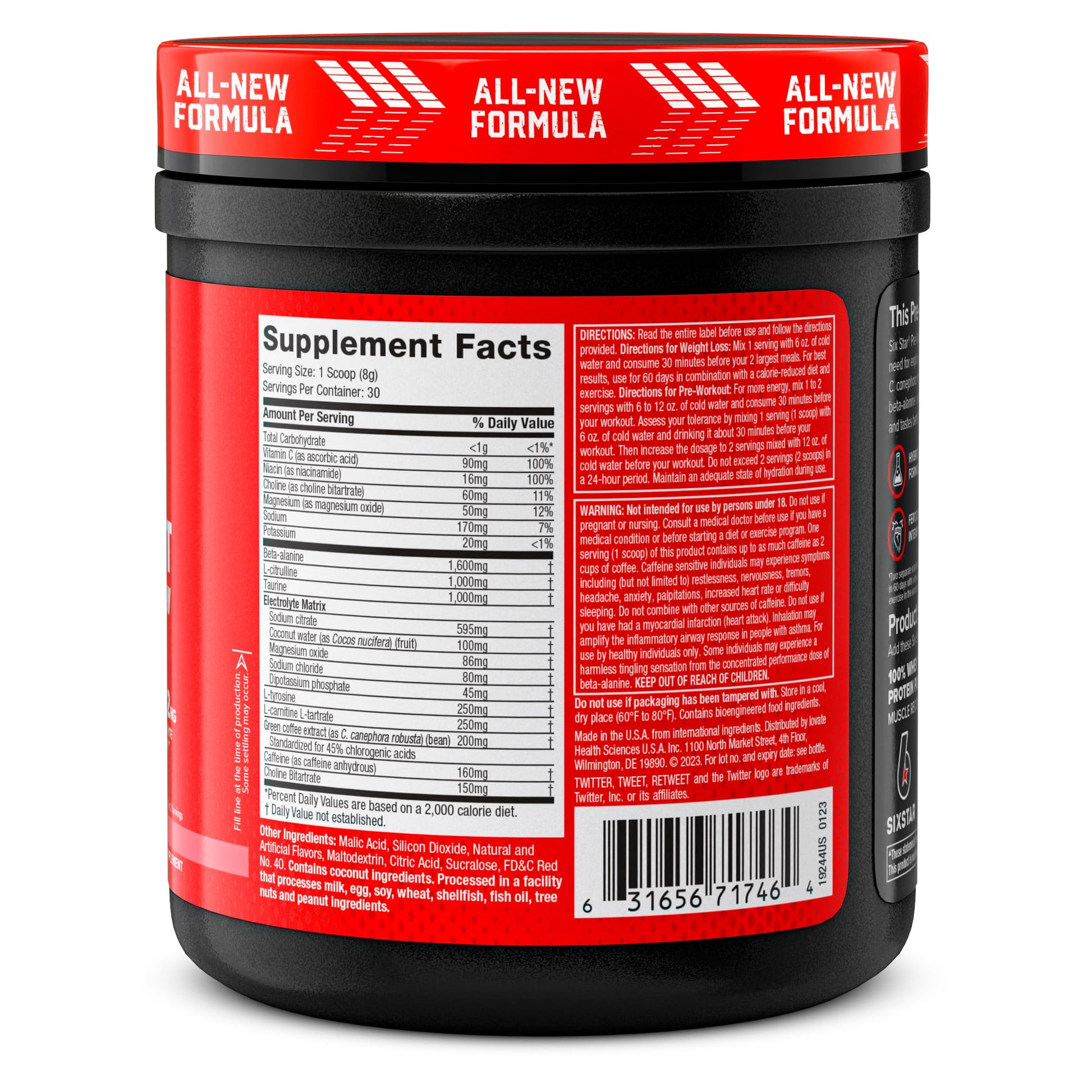 Six Star Pre-Workout Explosion Ripped 2.0 Watermelon - Endurance Powder with Caffeine Six StarBuy Supplements Australia