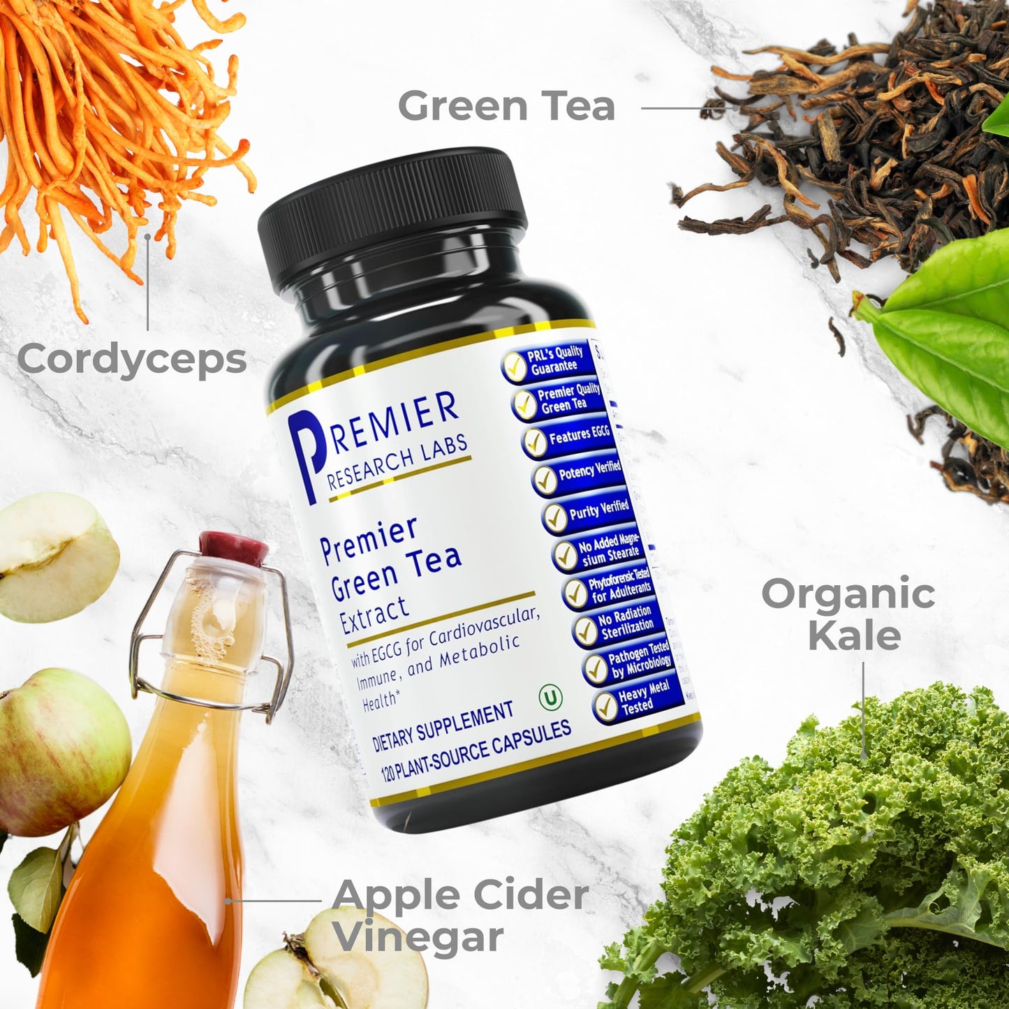 Premier Research Labs Premier Green Tea Extract - Green Tea Capsules, Green Tea Extract Pills, Green Tea Supplement with ECGC, Camellia Sinensis, Pure, Vegan Friendly - 120 Vegetarian Capsules Premier Research LabsBuy Supplements Australia