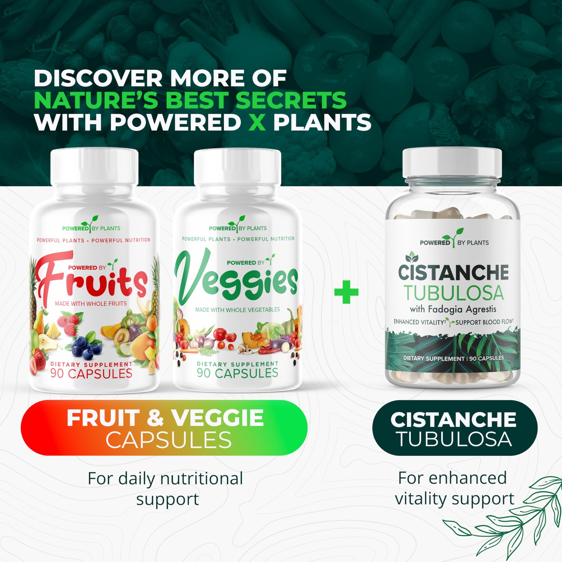 Daily Fruits and Veggies Supplement - 180 Capsules for 30 Days, Non GMO & Gluten Free Superfood with Natural Vitamins - Powered by Plants, 2-Pack POWERED X PLANTSBuy Supplements Australia