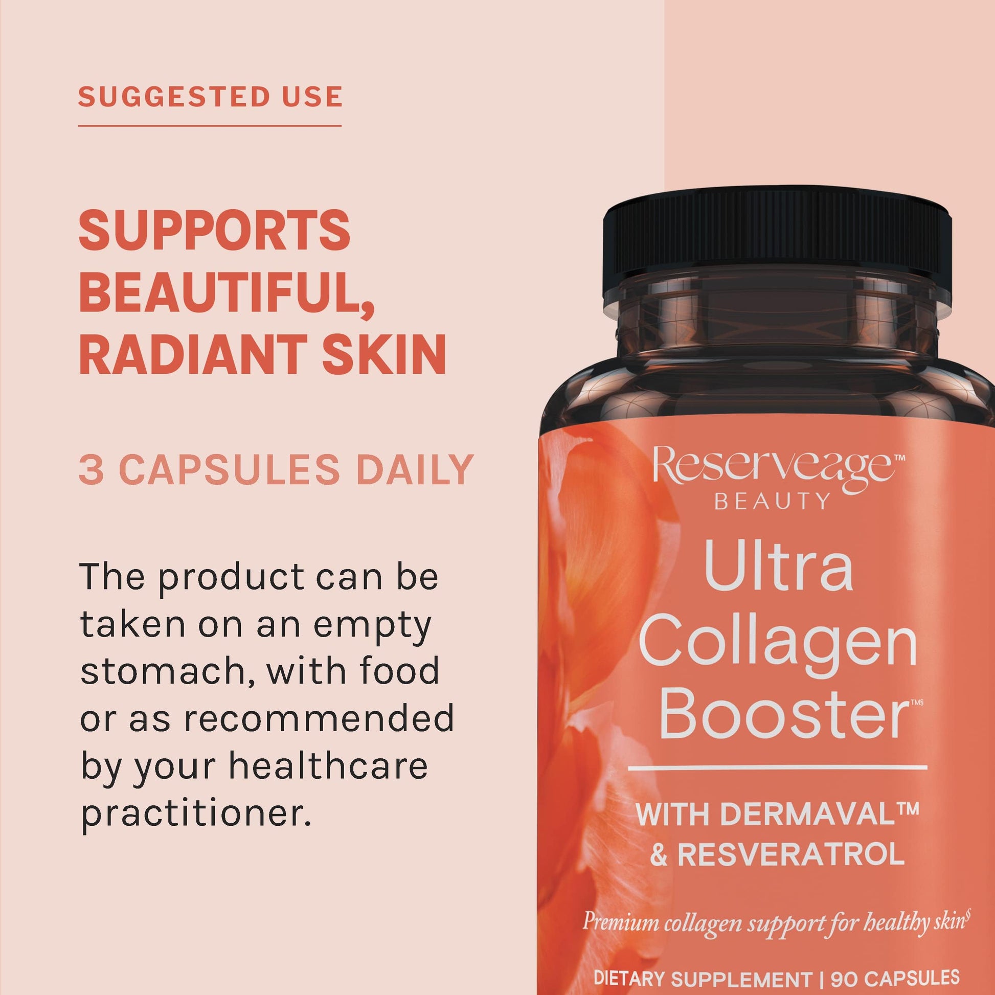 Reserveage Ultra Collagen Booster & Keratin Hair Booster - Features Dermaval, Biotin & Resveratrol - Support Hair & Skin - 90 Ultra Collagen Booster Capsules, 120 Keratin Hair Booster Capsules Reserveage NutritionBuy Supplements Australia