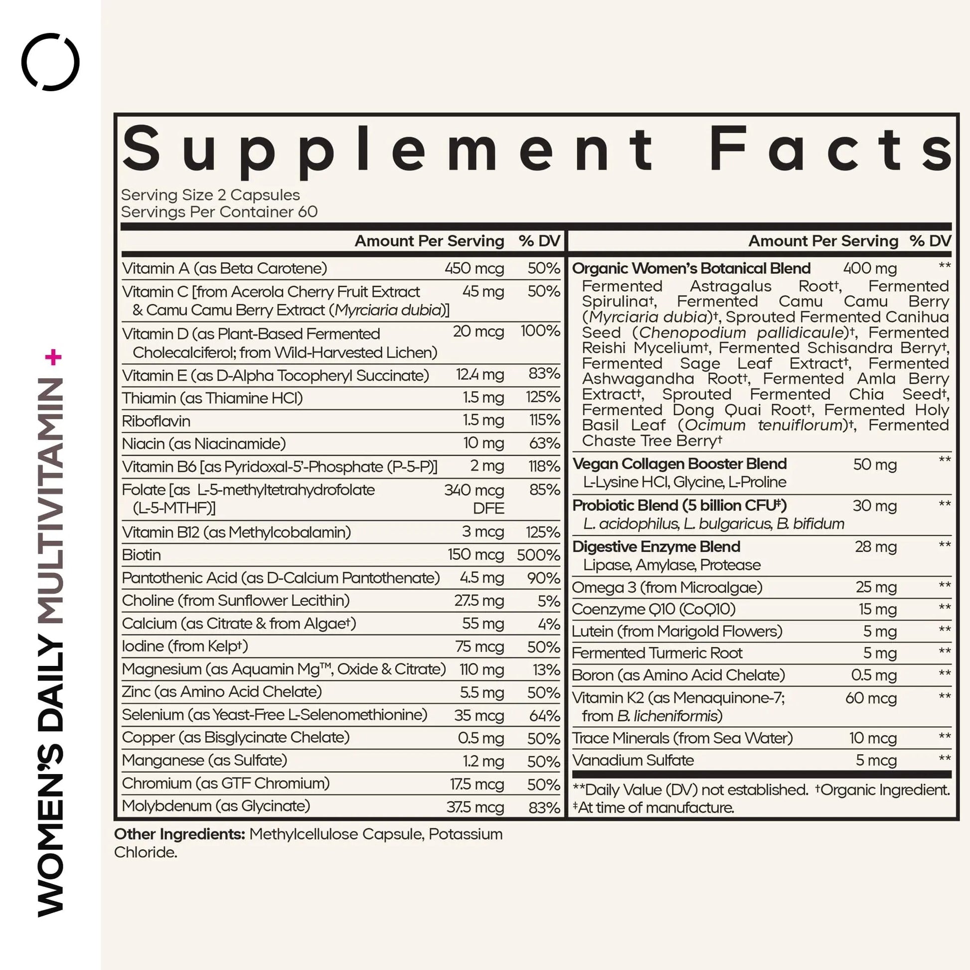 Codeage Women’s Daily Multivitamin, 25+ Vitamins & Minerals, Fermented, Organic Whole Foods, Probiotics Supplement CodeageBuy Supplements Australia