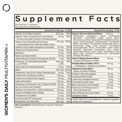 Codeage Women’s Daily Multivitamin, 25+ Vitamins & Minerals, Fermented, Organic Whole Foods, Probiotics Supplement CodeageBuy Supplements Australia
