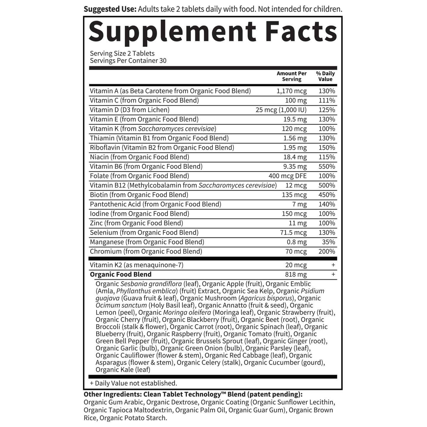 Garden of Life Organics Whole Food Multivitamin for Men, 60 Tablets, Vegan Mens Vitamins and Minerals for Health and Well-Being Garden of LifeBuy Supplements Australia