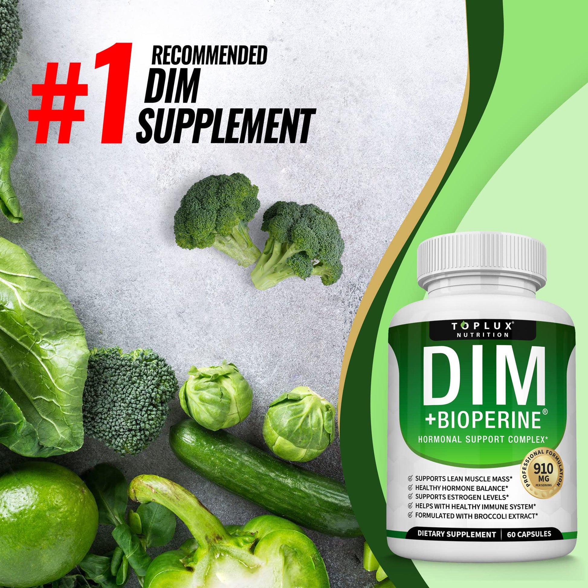 Dim Supplement 910 mg Plus BioPerine Complex - Diindolylmethane to Support Hormone Balance TopluxBuy Supplements Australia