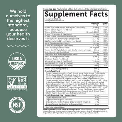 Garden of Life Organics Men's 40+ Multivitamin with Prostate Support, B12 & Vitamins – Vegan Daily Whole Food Multivitamin