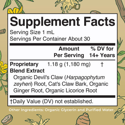 MaryRuth Organics Joint Health Liquid Extract | Four Herbal Blend Liquid Drops | Ginger Root | Licorice Root | Cats Claw | Devils Claw | Vegan | Non GMO | Alcohol Free Tincture | 30 Servings MARYRUTH'SBuy Supplements Australia