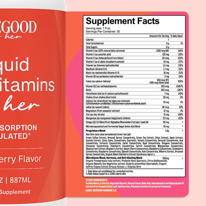 PureGood Women’s Liquid Multivitamin | 70+ Nutrients, Superfoods & Omegas | High Absorption Daily Supplement | PureGood