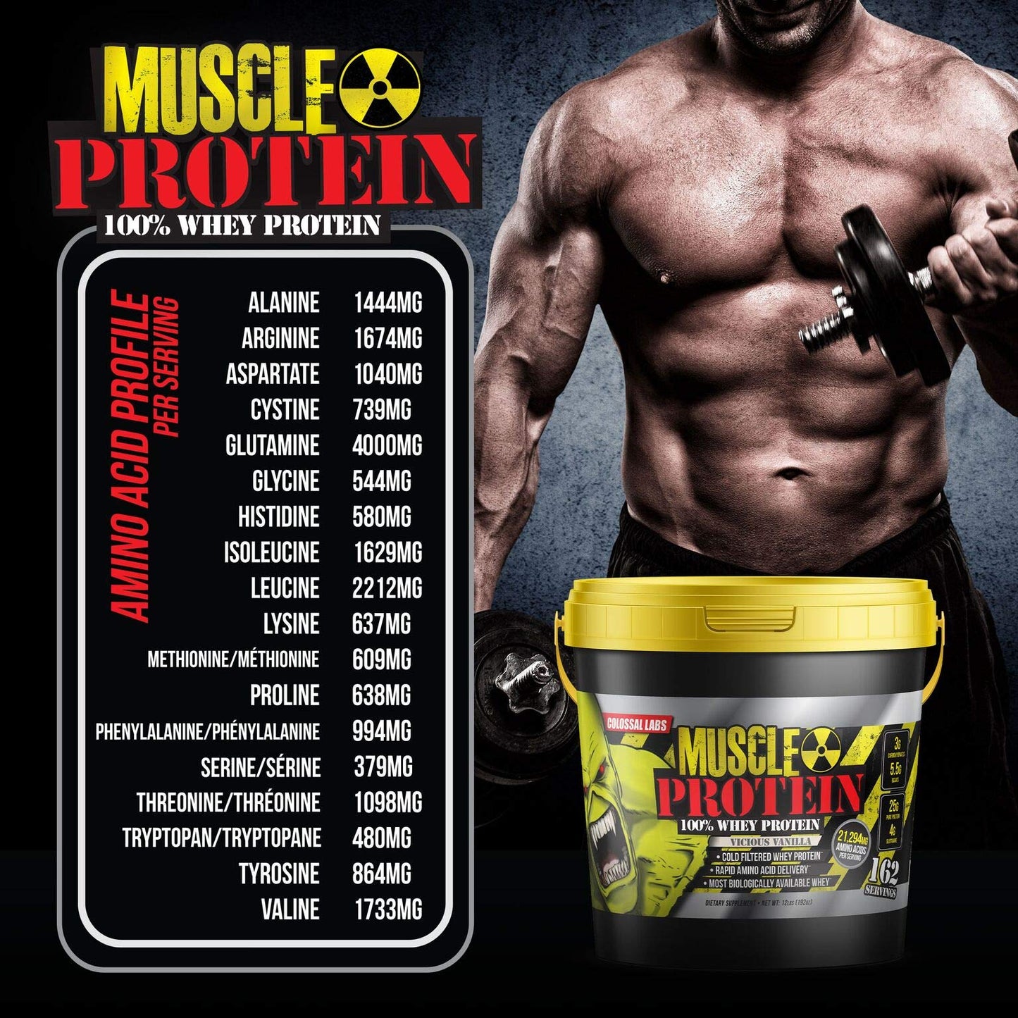 COLOSSAL LABS Muscle Protein Whey Powder [12 lbs/Pack of 1]–Chocolate Protein COLOSSAL LABSBuy Supplements Australia