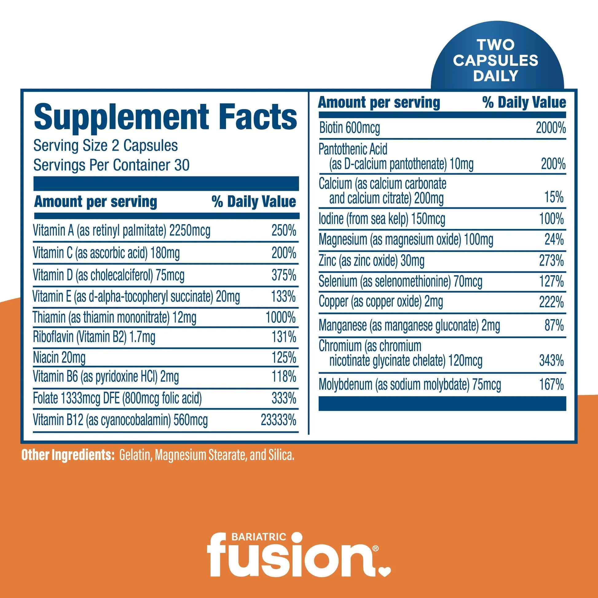 Bariatric Fusion Bariatric Multivitamin Without Iron | Post Bariatric Surgery Patients | Iron Free Bariatric Vitamin Bariatric FusionBuy Supplements Australia