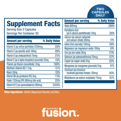 Bariatric Fusion Bariatric Multivitamin Without Iron | Post Bariatric Surgery Patients | Iron Free Bariatric Vitamin Bariatric FusionBuy Supplements Australia