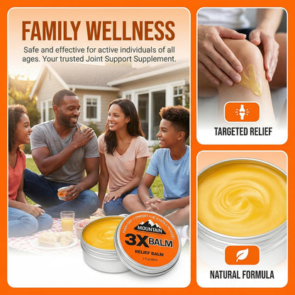 MOUNTAIN 3X 3X Relief Balm, 2.7fl Oz Relief Balm, with Natural Arnica & Camphor, Soothing Neck, Hands & Feet, Non-Greasy Formula, Fast Absorbing (1) MOUNTAIN 3XBuy Supplements Australia