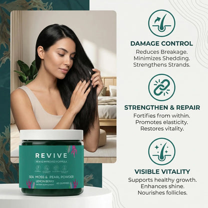 Balmbare Revive Gummies for Hair Loss - Sea Moss Gummies with Vitamin C, Vitamin E, Aloe Vera, Pearl Powder Supports Faster Hair Growth RulinalBuy Supplements Australia