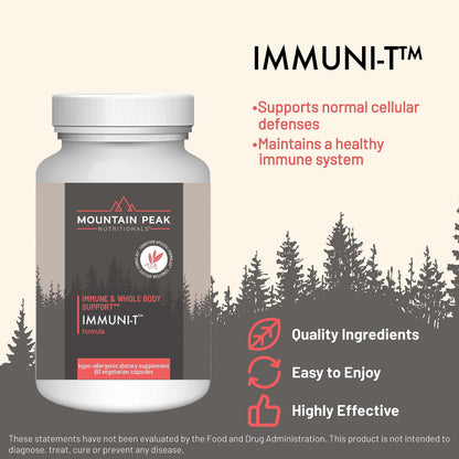 Mountain Peak Nutritionals Immuni-T Advanced Immune Support Supplement - 4-in-1 Formula with Vitamin C, A, Zinc, & Mushroom Blend - Daily Wellness & Seasonal Defense (60 Vegetarian Capsules) Mountain Peak NutritionalsBuy Supplements Australia