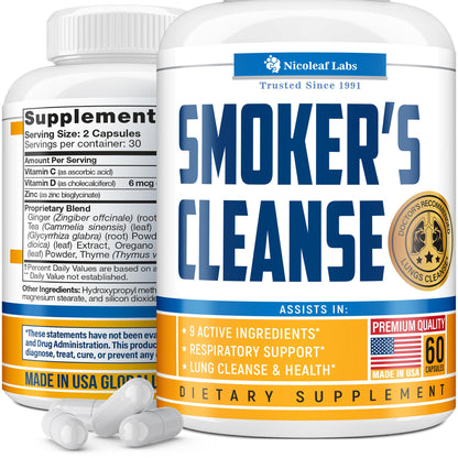 Smoker's Cleanse - Quit Smoking Aid & Respiratory Support - Made in USA NICOLEAF LABSBuy Supplements Australia