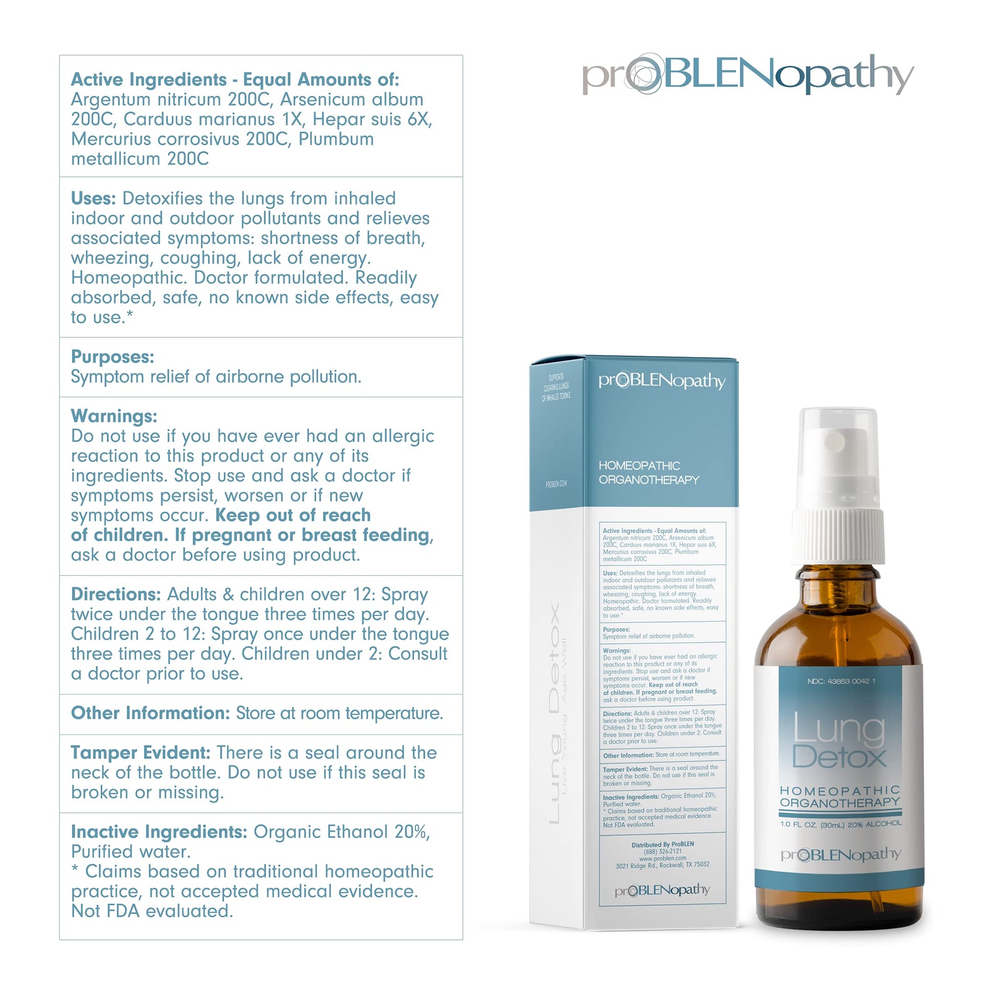 proBLENopathy Lung Support Oral Spray 30-Day Supply - Respiratory Protection & Toxin Removal proBLENopathyBuy Supplements Australia