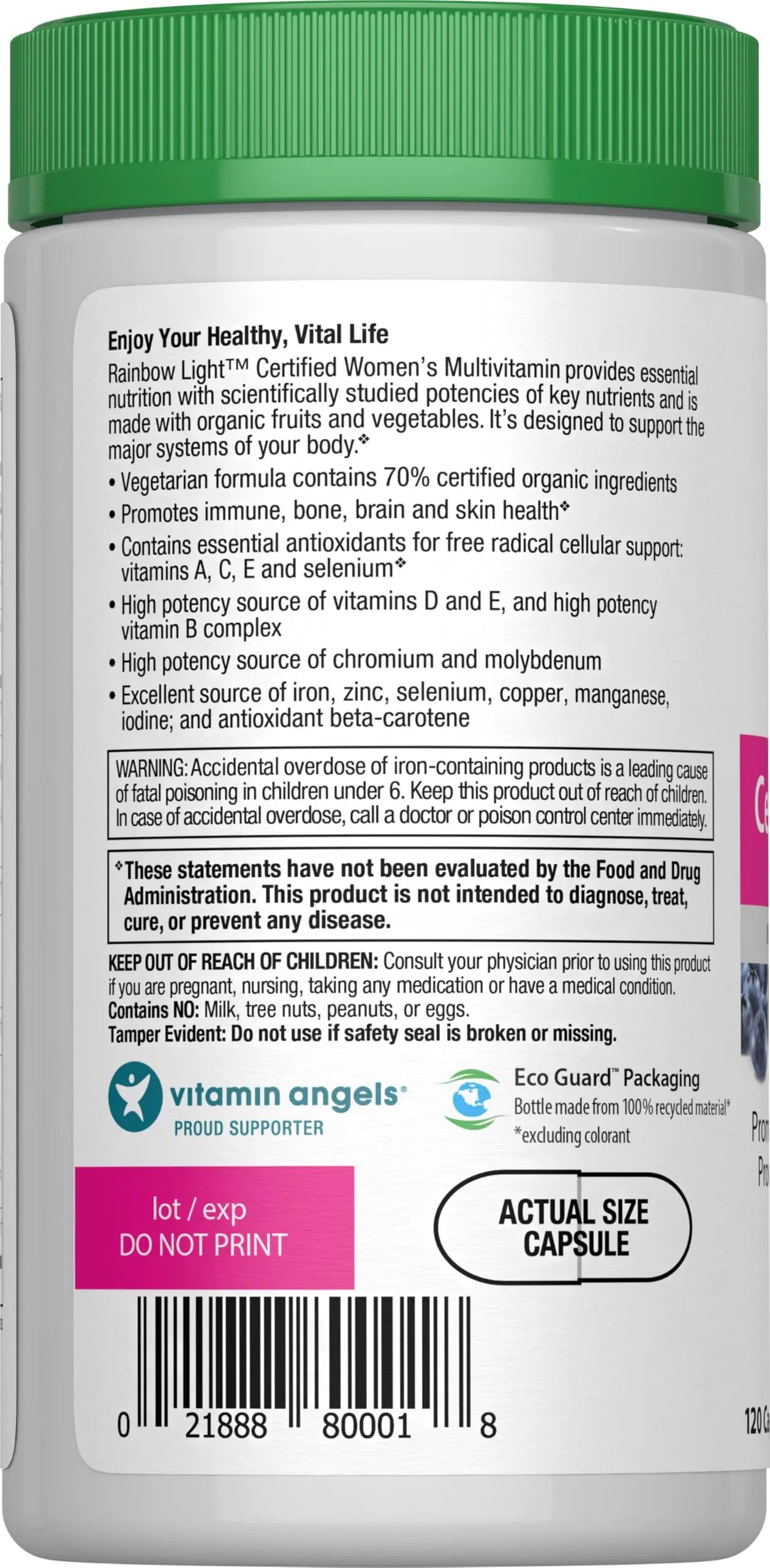 Rainbow Light Multivitamin for Women | 120 Capsules | with Organic Fruits and Vegetables | Vegetarian, Non-GMO Rainbow LightBuy Supplements Australia