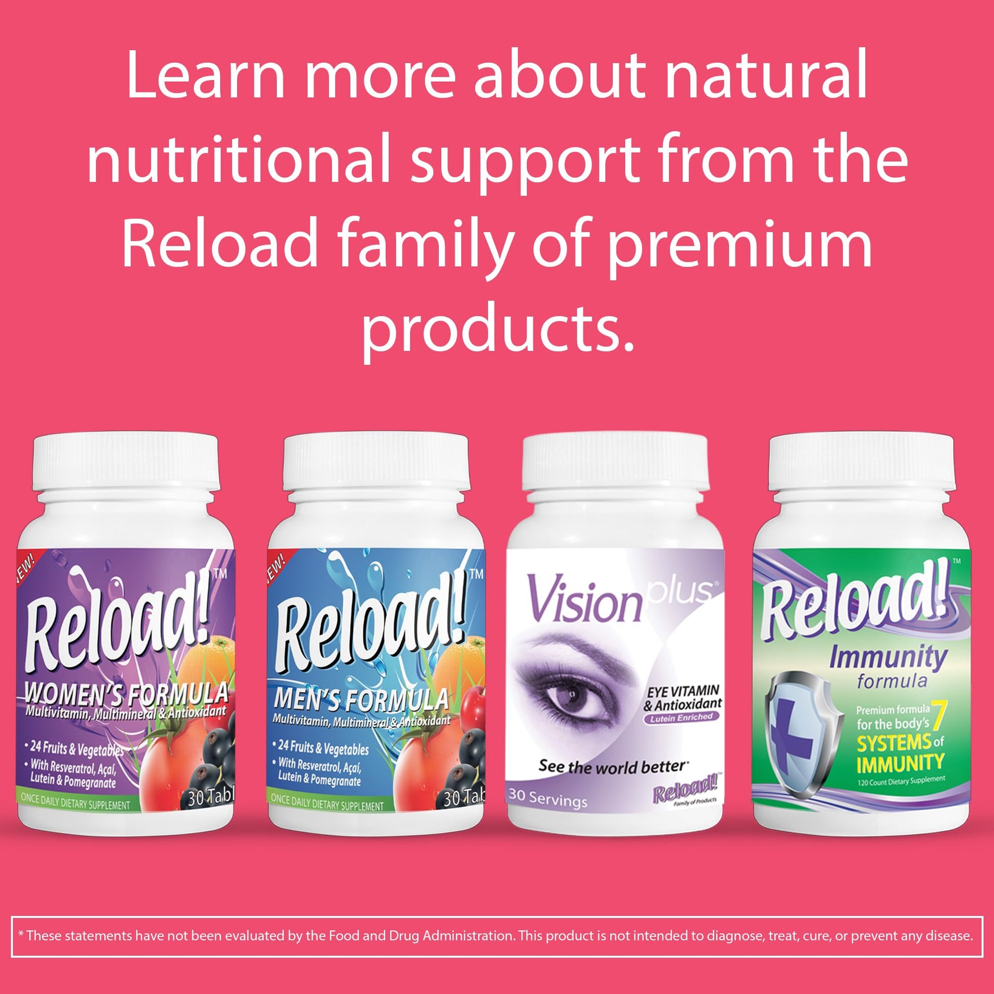 Reload! Women’s 50+ Multivitamin, Multimineral & Antioxidant – with Resveratrol, Acai, Lutein, Cranberry, Pomegranate & 25 Fruits & Vegetables – Once Daily Tablets – 30 Count Reload!Buy Supplements Australia