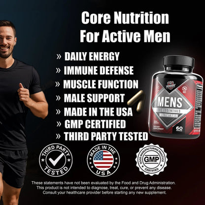 IronBody Supplements, Multivitamin for Men, Vitamins A, B, C, D, E, Zinc. Immune Support, Antioxidant Fruit and Energy Blend. 60 Capsules IronBody SupplementsBuy Supplements Australia