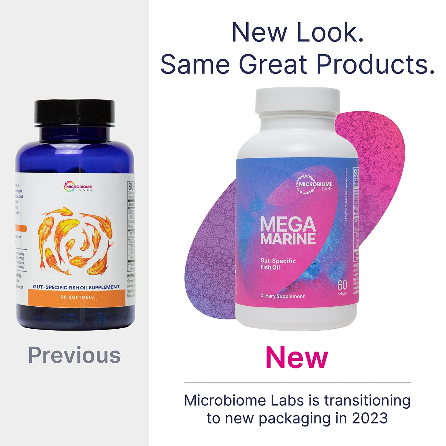 Microbiome Labs MegaMarine Omega 3 Fish Oil Supplements - Gut-Specific EPA DHA Omega 3 Supplement with DPA for Gut Health - Support Immune & Gut Barrier Function (60 Softgels) Microbiome LabsBuy Supplements Australia