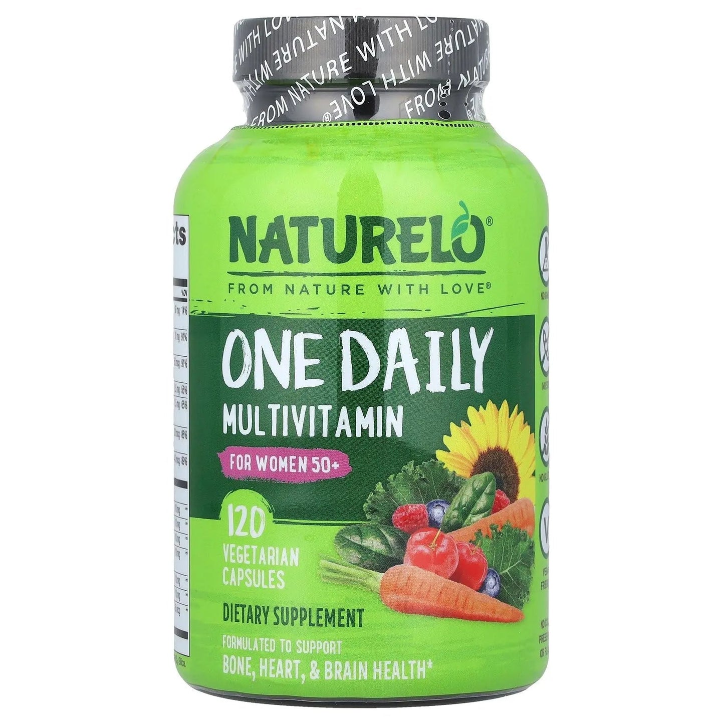 NATURELO One Daily Multivitamin for Men 50+, 120 Capsules One Daily Multivitamin for Women 50+ (Iron Free), 120 Capsules - 4 Month Supply Bundle NATURELO