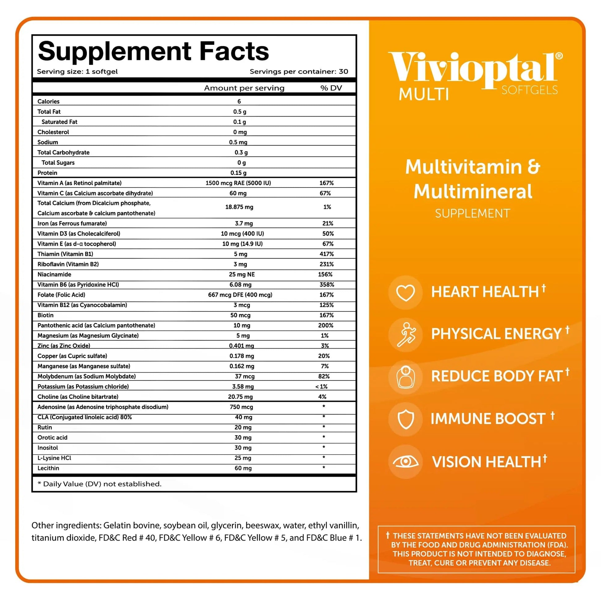 Vivioptal Multi 30 Softgels, Multivitamin & Multimineral, Gluten Free, German Formula Vivioptal VitaminsBuy Supplements Australia