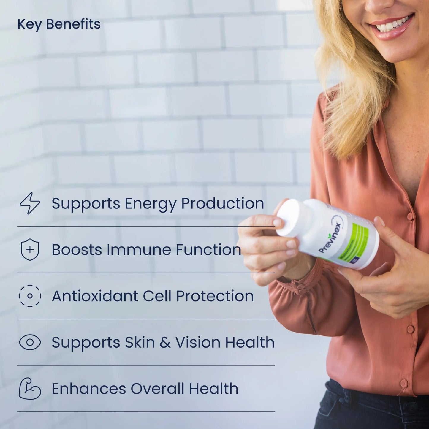 Previnex Multivitamin, Mineral & Antioxidant Plus - Multivitamin for Men & Women with Vital Nutrients, Vitamin C & Vitamin D & Vitamin E, 112 Tablets Previnex