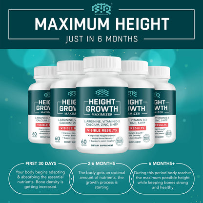 BIOTEQUELAB Height Growth Maximizer, Calcium, Vitamin D3 and Zinc Blend Pills, Bone Growth Supplement for Kids and Teens, Bone Strength, Density Support, GMO-Free, Gluten-Free, Made in USA, 60 Caps BTQ BIOTEQUE LABBuy Supplements Australia